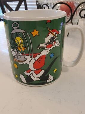XL Vintage Sakura 30 oz Ceramic Sylvester & Tweety Mug Warner Bros. Coffee Cup